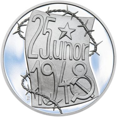 Náhled Averzní strany - Memento 25. února 1948 - komunistický puč v Československu  - 1 Oz stříbro Proof