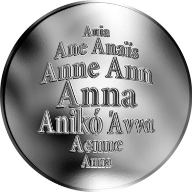 Náhled Averzní strany - Česká jména - Anna - velká stříbrná medaile 1 Oz