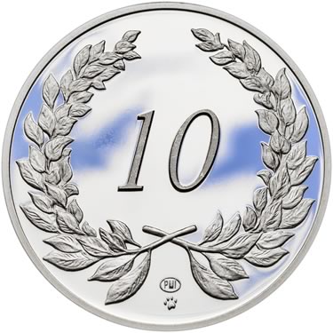 Náhled Averzní strany - Medaile k životnímu výročí 10 let - 1 Oz stříbro Proof