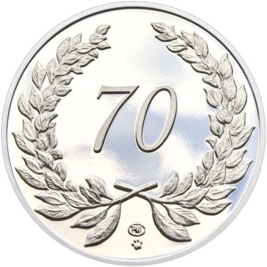 Náhled Averzní strany - Medaile k životnímu výročí 70 let - 1 Oz stříbro Proof