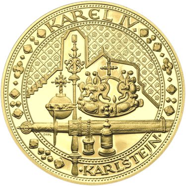 Náhled Averzní strany - Nejkrásnější medailon IV. - Karlštejn 2 Oz zlato Proof