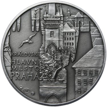 Náhled Averzní strany - Královské hlavní město Praha - stříbro 1 Oz patina