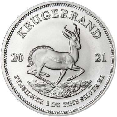 Náhled Averzní strany - Kruger Rand 1 Oz Ag 25 ks Originální balení