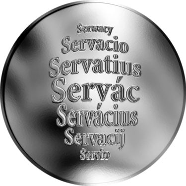 Náhled Averzní strany - Česká jména - Servác - velká stříbrná medaile 1 Oz