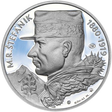 Náhled Averzní strany - Milan Rastislav Štefánik - 1 Oz stříbro b.k.