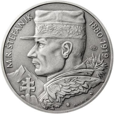 Náhled Averzní strany - Milan Rastislav Štefánik - 1 Oz stříbro patina