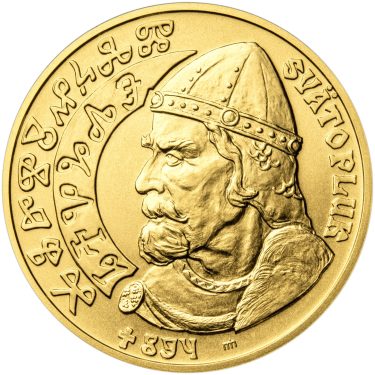 Náhled Averzní strany - Svatopluk - kníže Velkomoravské říše - 1/2 Oz zlato Proof