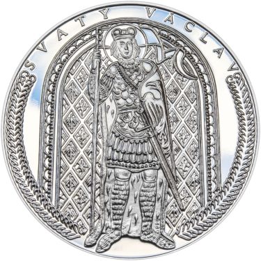 Náhled Averzní strany - Historie českého národa - Svatý Václav - 50 mm Ag Proof