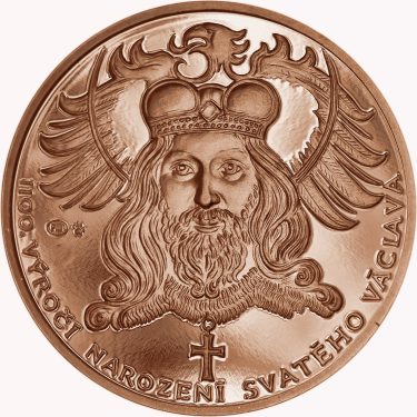 Náhled Averzní strany - 1100. výročí narození sv. Václava -  1 Oz Měď b.k.