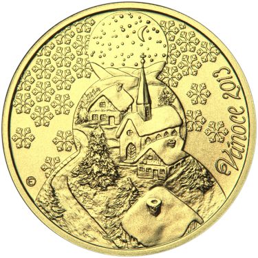 Náhled Averzní strany - Vánoce 25 mm zlato Proof