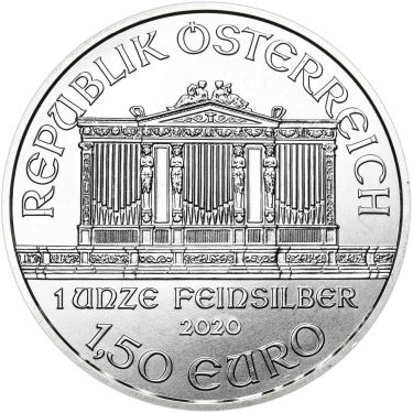 Náhled Averzní strany - Philharmoniker 1 Oz Stříbrná investiční mince 20 ks Originální balení