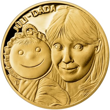 Náhled Averzní strany - Žížala Jůlie a Dáda - 20 mm Au Proof