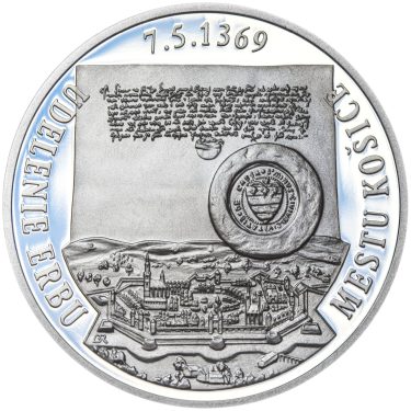 Náhled Averzní strany - Erb Košice - 28 mm stříbro Proof