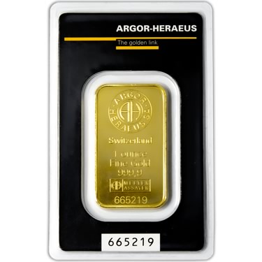 Náhled Averzní strany - Argor Heraeus SA 1 Oz - Investiční zlatý slitek